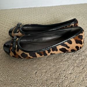 The Original Car Shoe Leopard Brown Ballerina Flats Size 36 1/2 US 6.5 Womens